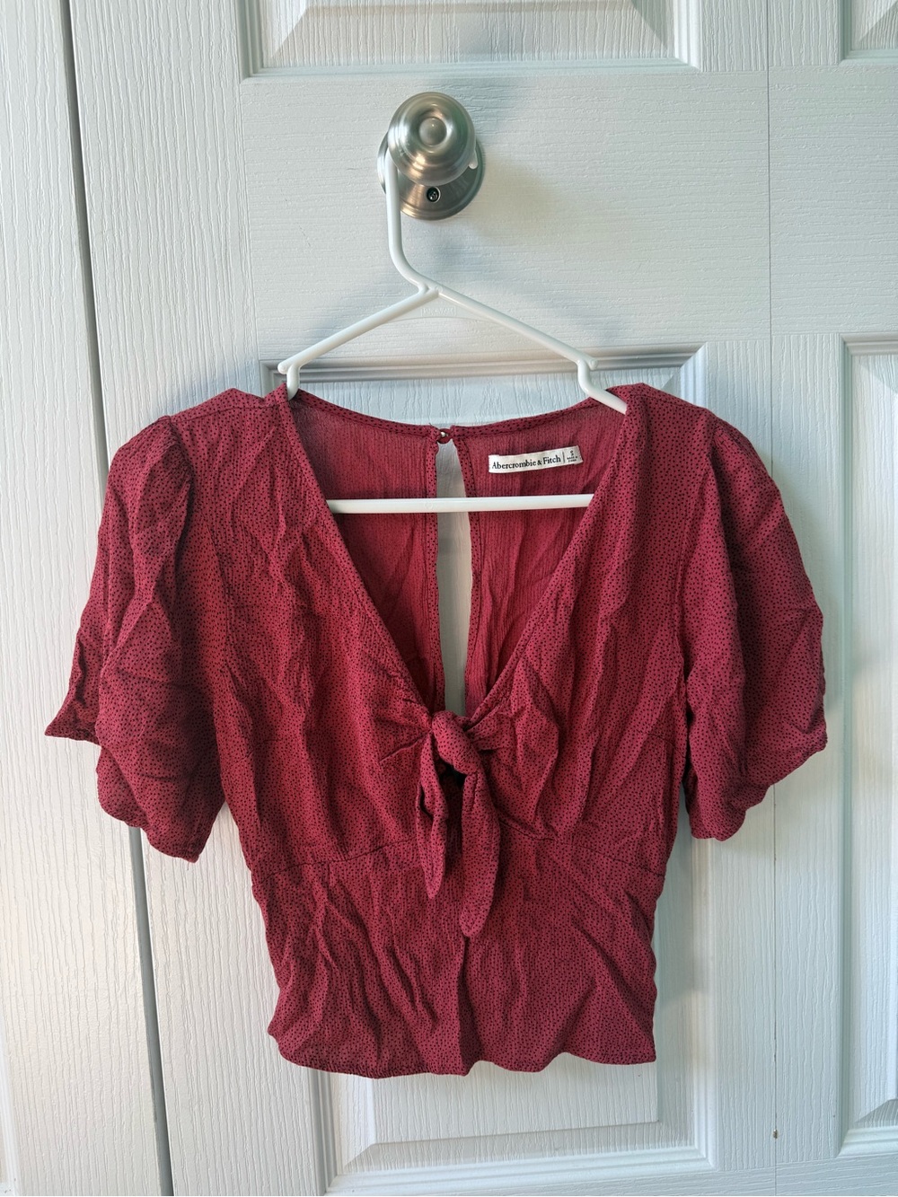 Abercrombie & Fitch Tie Front Top – Red – Size S